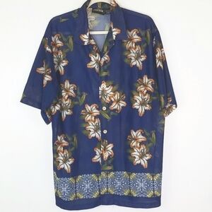 ODO Men's Floral Lightweight Mesh-Type Shirt, XL